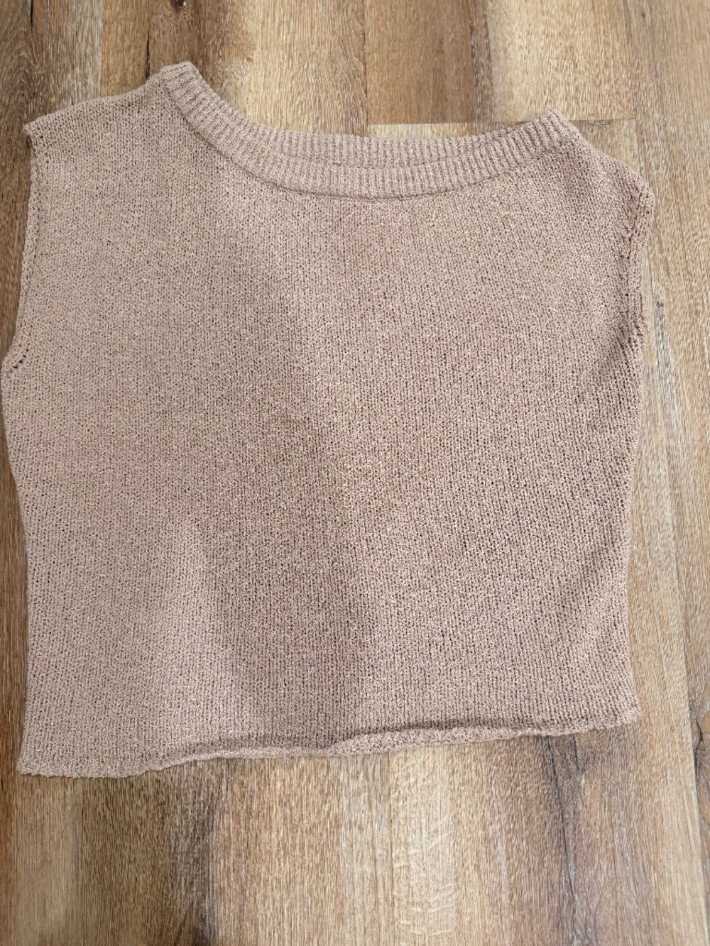DISSH  Tan/Sand Knit Off The Shoulder Crop Top